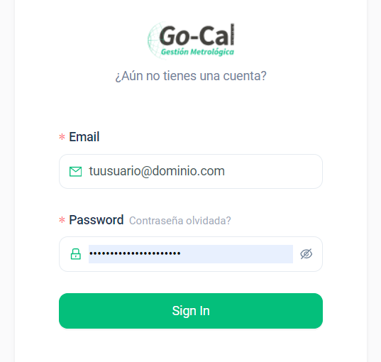Métodos de inicio de sesión en tu cuenta de Go-Cal